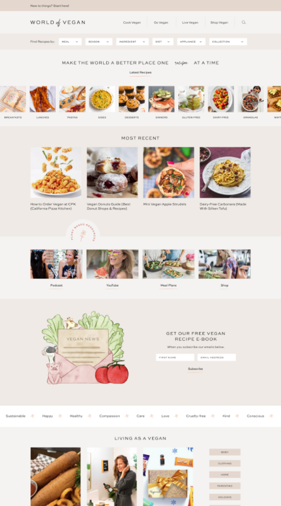 World of Vegan Custom WordPress Website