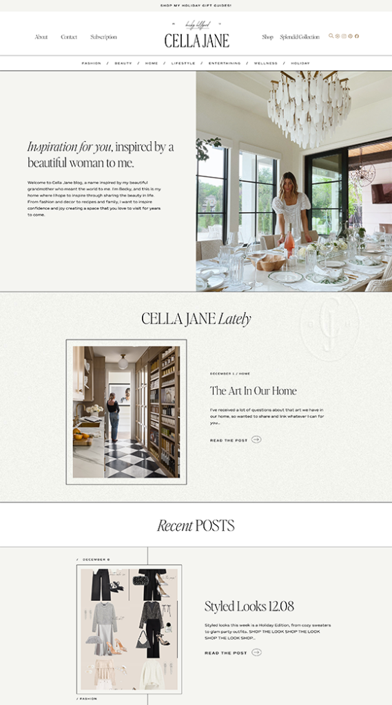 Cella Jane Custom WordPress Site