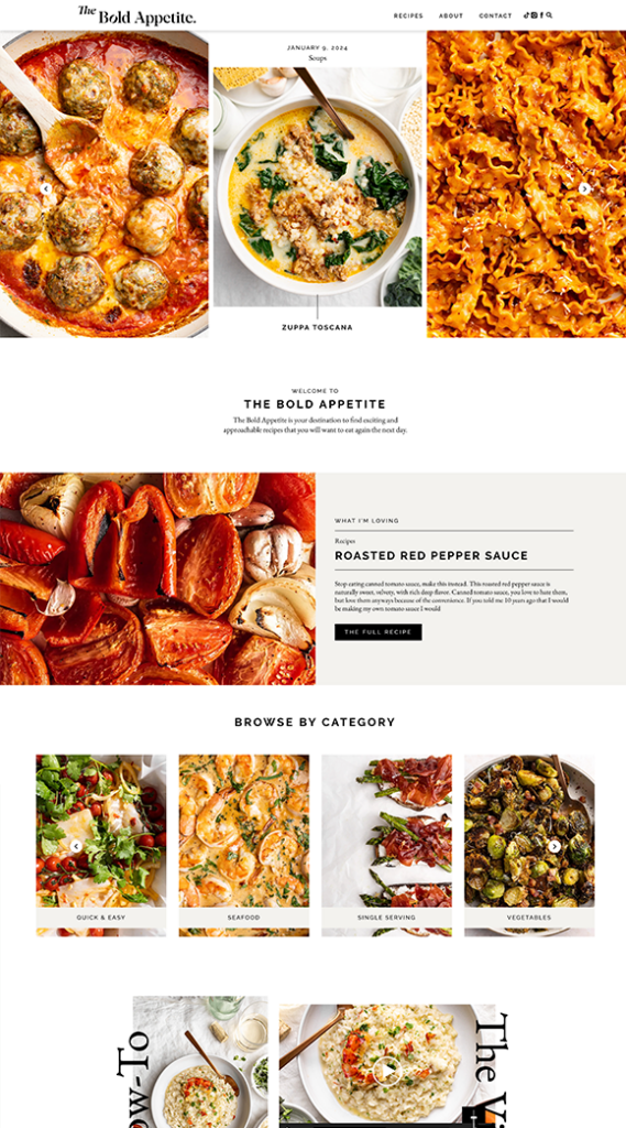 The Bold Appetite WordPress Site