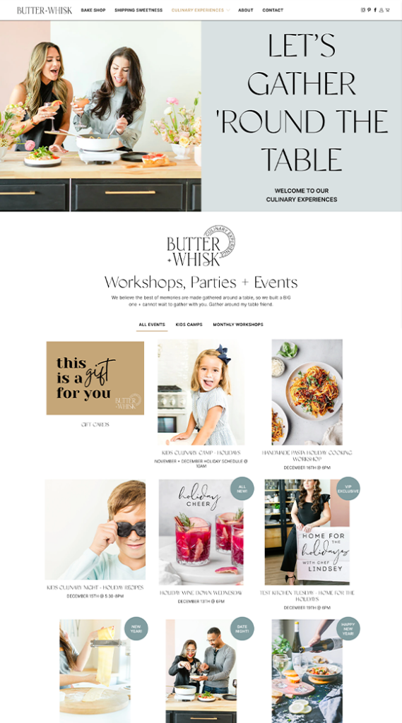 Butter and Whisk Shopify Website