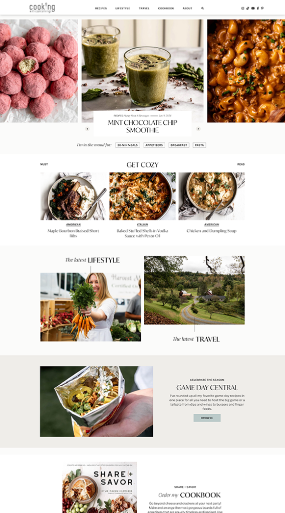 Cooking With Cocktail Rings Custom WordPress SIte