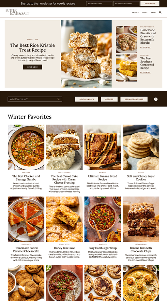 Butter Love and Salt Custom WordPress Theme