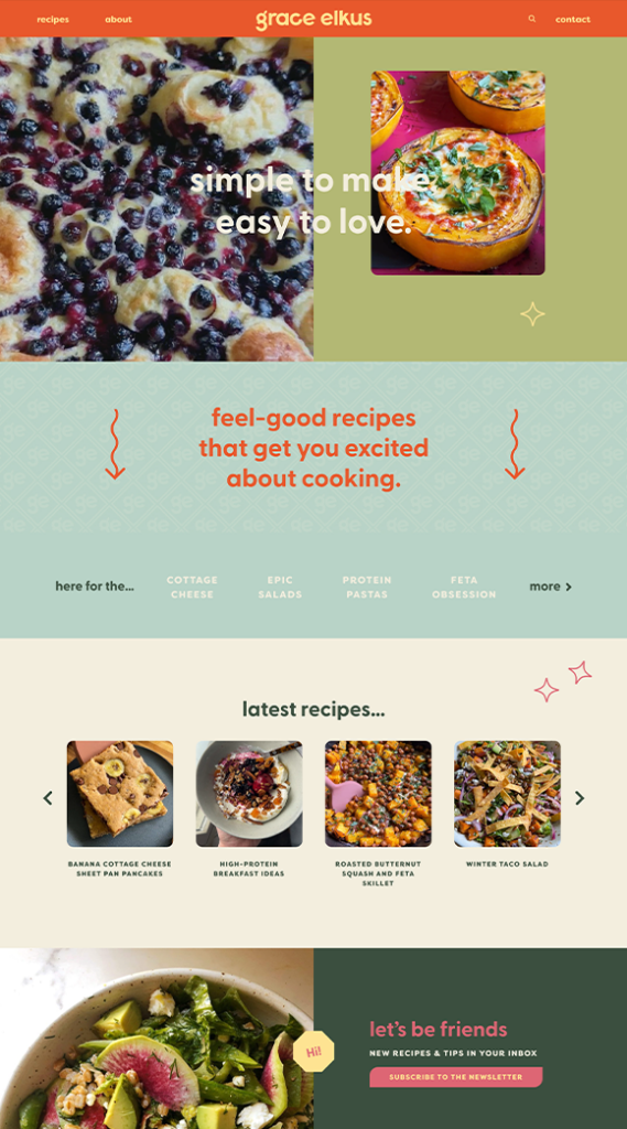 Grace Elkus Custom Food Blog WordPress Theme