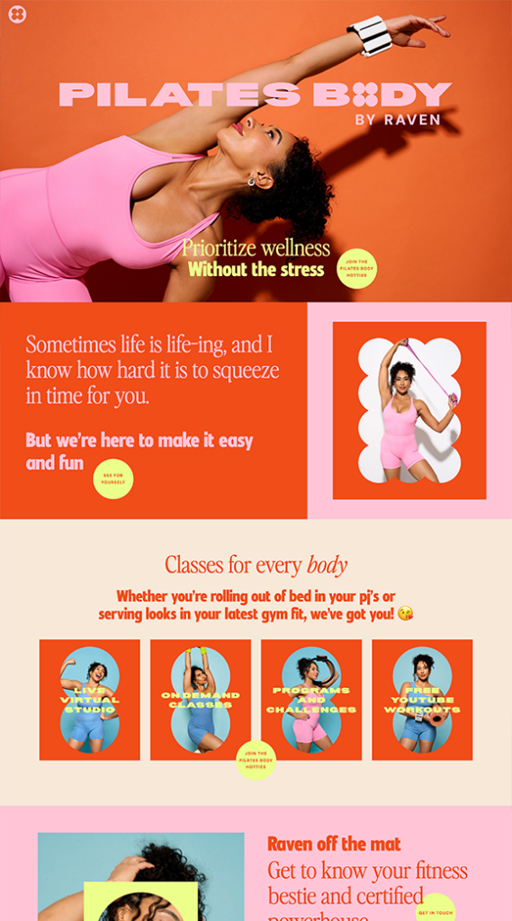 Pilates Body by Raven Custom WordPress theme