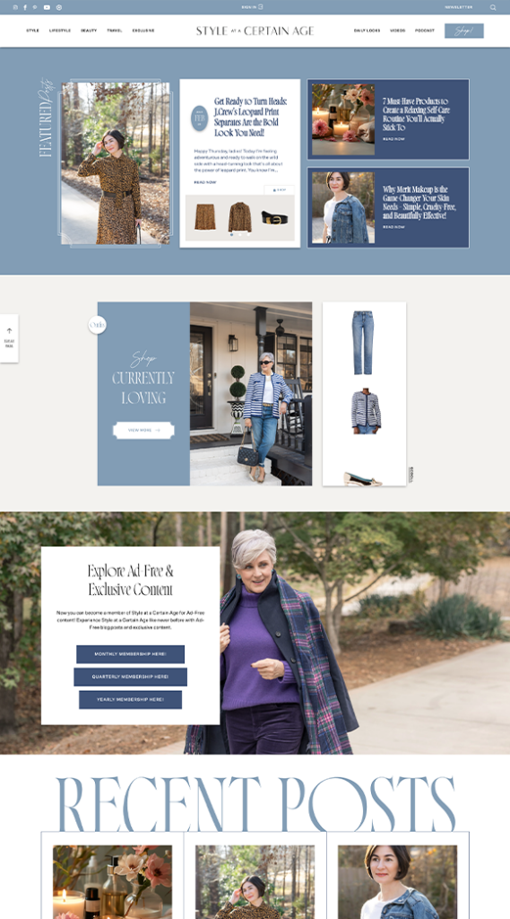 Style At A Certain Age Custom WordPress Theme