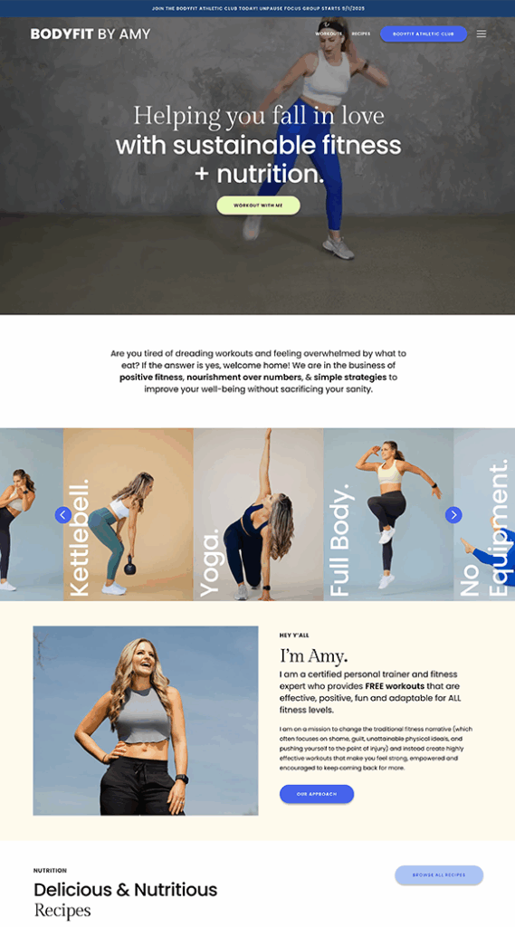 Body Fit By Amy WordPress Website