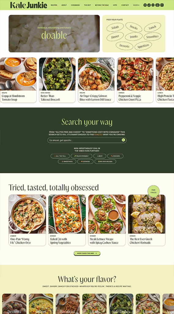 Kale Junkie Custom WordPress Site
