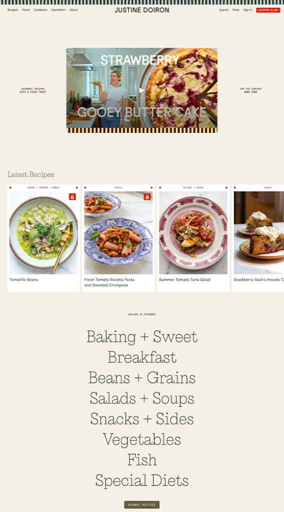 Justine Doiron Justine Snacks Custom WordPress Theme