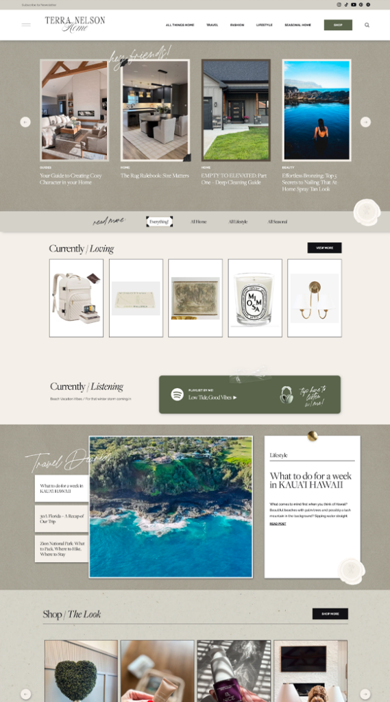 Terra Nelson Home Custom Website