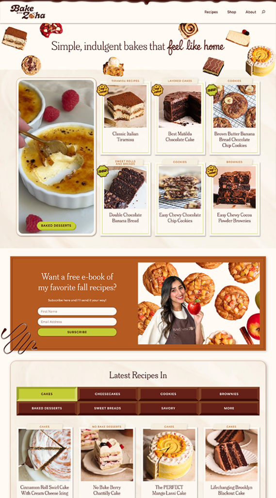 Custom WordPress site for Bake With Zoha