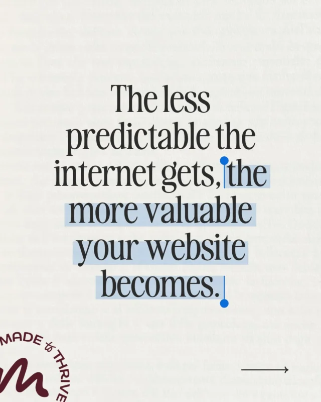 The internet is getting less predictable. Your website shouldn’t be.

We build strategic, custom WordPress websites that give creators and content-driven brands more control over their content, audience, and growth.

Not just a prettier place for your content to live, but a website that keeps your audience engaged, joining your list, shopping your recommendations, becoming members, and coming back again.

Because getting them there is only the beginning.